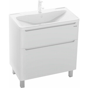 Тумба с раковиной Grossman Адель 80х45 напольная, два ящика, белая (108007, 4627173210249)
