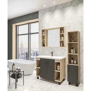 Тумба под раковину Grossman Флай 97х43 серый/дуб сонома (101002)