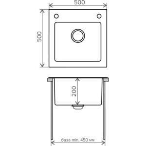 Кухонная мойка Tolero Ceramic Glass TG-500 черный (765048)