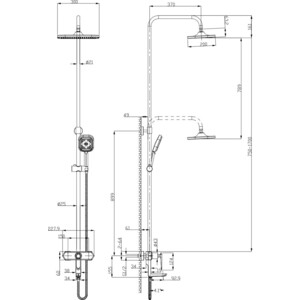 Душевая система Lemark Prizma с верхним душем (LM3962C)