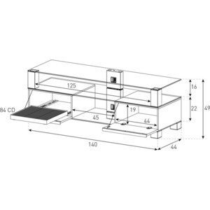 Тумба под телевизор Sonorous MD 9140 C-INX-VIC