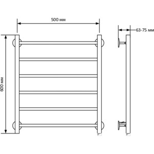 Полотенцесушитель электрический ZOX Прямой ЛЦ 50х60 правый (4630077963258)