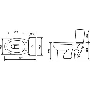 Унитаз-компакт Оскольская керамика Элисса с сиденьем микролифт, белый (4603764564021)