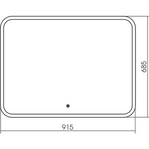 Зеркало Mixline Стив-2 90х70 подсветка, сенсор, с подогревом (4620001985739)
