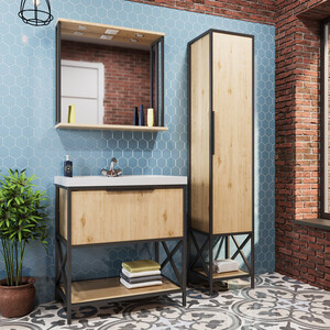 Зеркало Mixline Бруклин 80 с подсветкой, дуб бунратти (4630099745016)