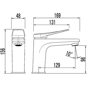 Смеситель для раковины Lemark Bronx черный с донным клапаном (LM3706BL)