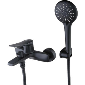 Смеситель для ванны Lemark Bronx с душем, черный (LM3714BL)