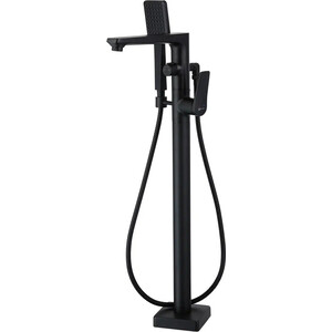 Смеситель для ванны Lemark Bronx напольный, черный (LM3744BL)