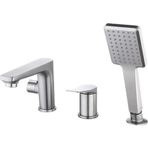 Смеситель на борт ванны Lemark Bronx на 3 отверстия, графит (LM3745GM)