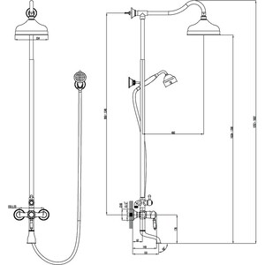 Душевая система Lemark Villa с верхним душем и поворотным изливом (LM4862C)