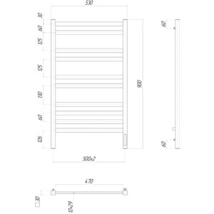 Полотенцесушитель электрический Lemark Melange П10 500x900 хром (LM49910Z)