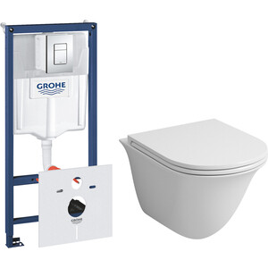 Комплект унитаза Grossman GR-4412 Grohe Rapid SL микролифт, белый, клавиша хром