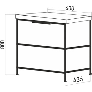 Тумба под раковину Mixline Бруклин Fest 60х45 бетон (548233)