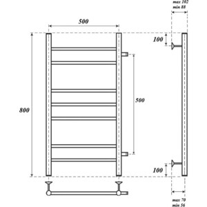 Полотенцесушитель водяной Point П7 500х800 хром (PN10558)