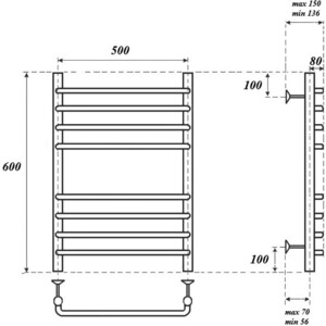Полотенцесушитель водяной Point П8 500х600 хром (PN09156S)