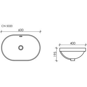 Раковина врезная Ceramicanova Element 60х40 белая (CN5020)