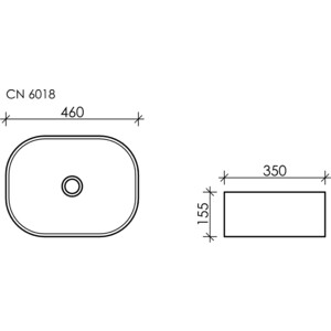 Раковина-чаша Ceramicanova Element 46х35 белая (CN6018)