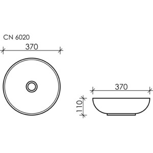 Раковина-чаша Ceramicanova Element 37х37 белая (CN6020)