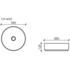 Раковина-чаша Ceramicanova Element 39х39 черная, матовая (CN6022MB)