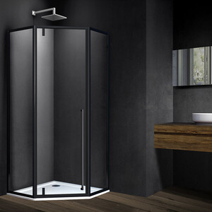 Душевой уголок Vincea Penta VSP-3P 90х90 прозрачный, черный (VSP-3P900CLB)
