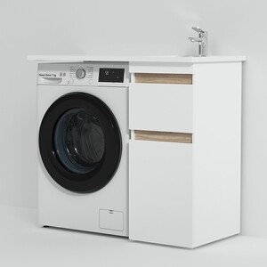 Тумба с раковиной Am.Pm X-Joy 40 правая с 2 ящиками, белый глянец (M85AFSX0402WG, M85AWPR1001WG)