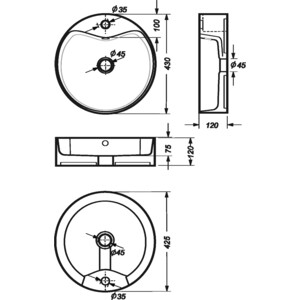 Раковина накладная Sanita luxe Best Shelf 43х43 (WB.CT/Best/43-C.Shelf/WHT.G/S1)