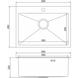 Кухонная мойка Mixline Pro 60х45 черный графит (4630099745733)