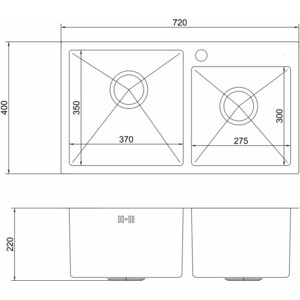 Кухонная мойка Mixline Pro 72х40 двухчашевая, сатин (4630099745771)