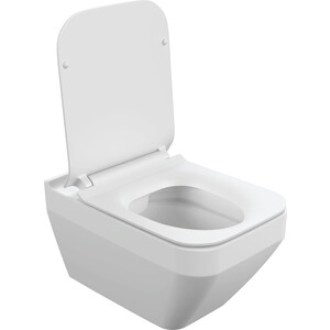 Комплект унитаза Cersanit Crea Square безободковый, с сиденьем микролифт (63997)