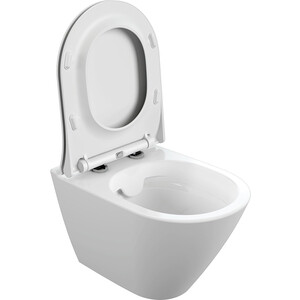 Унитаз подвесной безободковый Cersanit City Oval тонкое сиденье микролифт (63114)