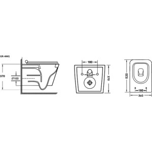 Унитаз подвесной безободковый Grossman с тонким сиденьем микролифт, черный матовый (GR-4441BMS)