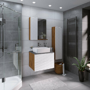 Тумба с раковиной Grossman Альба 65х50 подвесная, веллингтон/белая (106503, GR-3016)