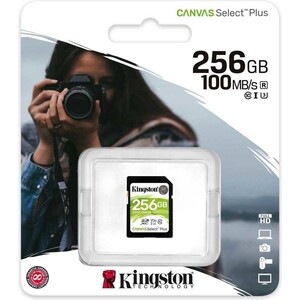 Флеш карта Kingston SDXC 256Gb Class10 SDS2/256GB Canvas Select Plus w/o adapter (SDS2/256GB)