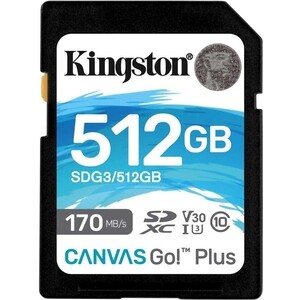 Флеш карта Kingston SDXC 512Gb Class10 SDG3/512GB Canvas Go! Plus w/o adapter (SDG3/512GB)