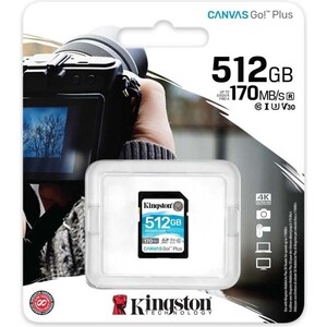 Флеш карта Kingston SDXC 512Gb Class10 SDG3/512GB Canvas Go! Plus w/o adapter (SDG3/512GB)