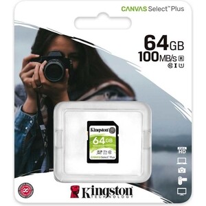 Флеш карта Kingston SDXC 64Gb Class10 SDS2/64GB Canvas Select Plus w/o adapter (SDS2/64GB)