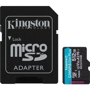 Флеш карта Kingston microSDXC 512Gb Class10 SDCG3/512GBSP Canvas Go! Plus w/o adapter (SDCG3/512GBSP)