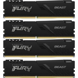 Память оперативная Kingston 16GB 2666MHz DDR4 CL16 DIMM (Kit of 4) FURY Beast Black (KF426C16BBK4/16)