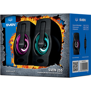Колонки Sven АС 255, черный (6 Вт, питание USB, подсветка) (SV-020149)