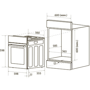 Электрический духовой шкаф ZUGEL ZOE601X