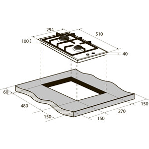 Газовая варочная панель ZUGEL ZGH291B