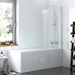 Шторка для ванны Damixa Skyline 80 распашная, прозрачная, хром глянцевый (DX35WBS-D080-140MT)