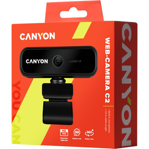Веб-камера Canyon C2 720P HD 1.0Mega fixed focus webcam with USB2.0. connector, 360° rotary view scope, 1.0Mega pixels, built (CNE-HWC2)