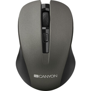 Мышь Canyon CNE-CMSW1GR мышь, цвет - серый, беспроводная 2.4 Гц, DPI 800/1000/1200 DPI, 3 кнопки и колесо прокрутки, п (CNE-CMSW1GR)