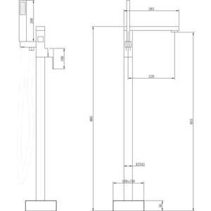 Смеситель для ванны Abber Daheim напольный, золото матовое (AF8215G)