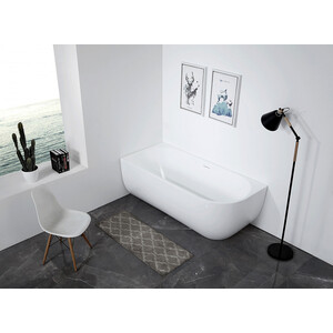 Акриловая ванна Abber 170х75 левая, на каркасе, слив-перелив (AB9315 L)