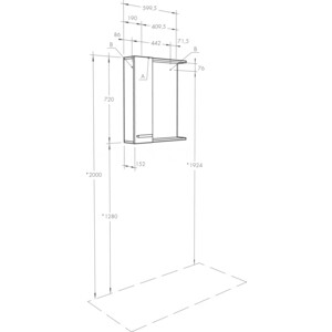 Зеркальный шкаф Акватон Ронда 60 дуб сомерсет (1A205102RSC2L)