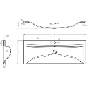 Раковина мебельная Акватон Айрис 120 белая (1A729631AG010)