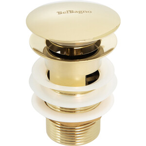 Донный клапан BelBagno SAT Click-clack с переливом, золото (BB-SAT-ORO)