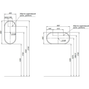 Зеркало Aquanet Монте 45х90 (288969)